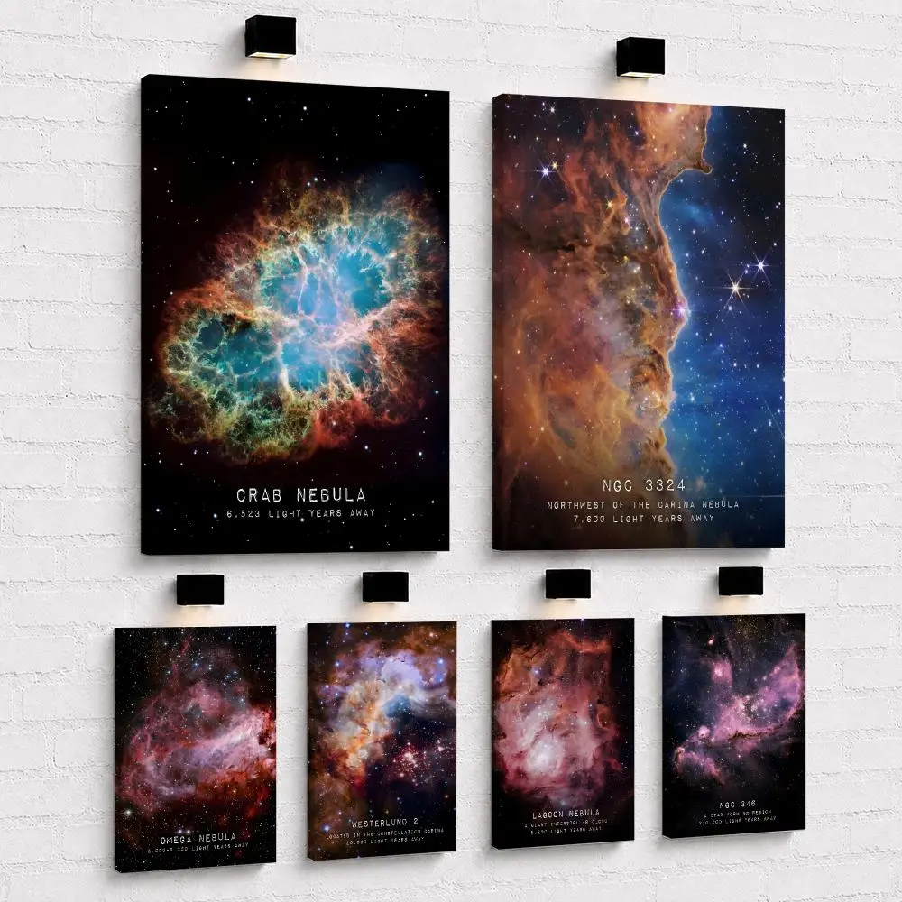 Universe Space Magical Universe Framed Wall Painting Wood Canvas Poster For Living Room Bedroom Hallway Office Home Decor Gift