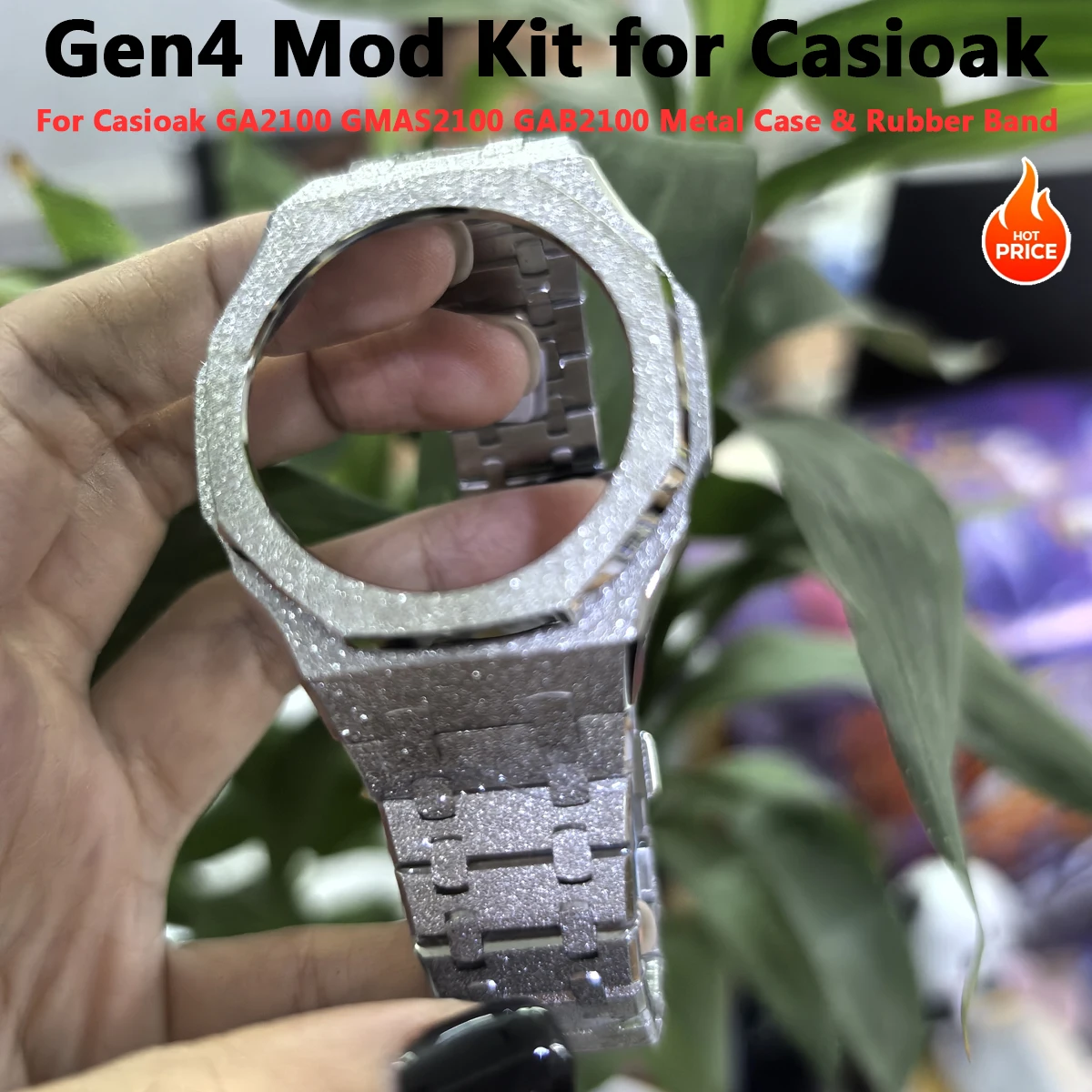 Gen4 Mod Kit for Casioak GA2100 GMAS2100 Modification Kit Bezel Emery Frosted Case Rubber Band for GA-2110 GAB2100 Metal Bezel