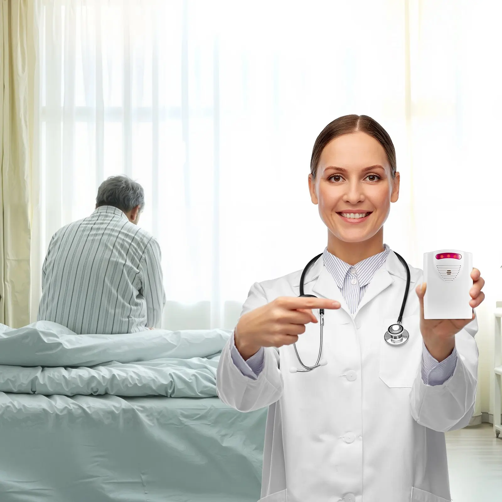 

Система сигнализации для кровати для пожилых людей, беспроводная сенсорная панель для кровати 14 x 30 дюймов с пейджером, сигнализация для кровати и устройство для предотвращения падений