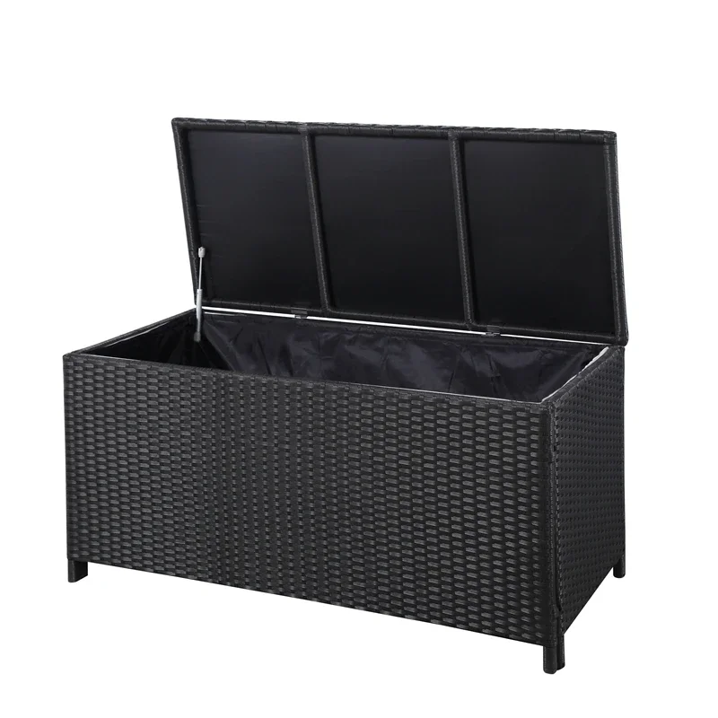 Furniture Rattan Storage Boxes Wicker Cushion Box Patio Garden Outdoor   & Bins Multifunction CLASSIC Rectangle