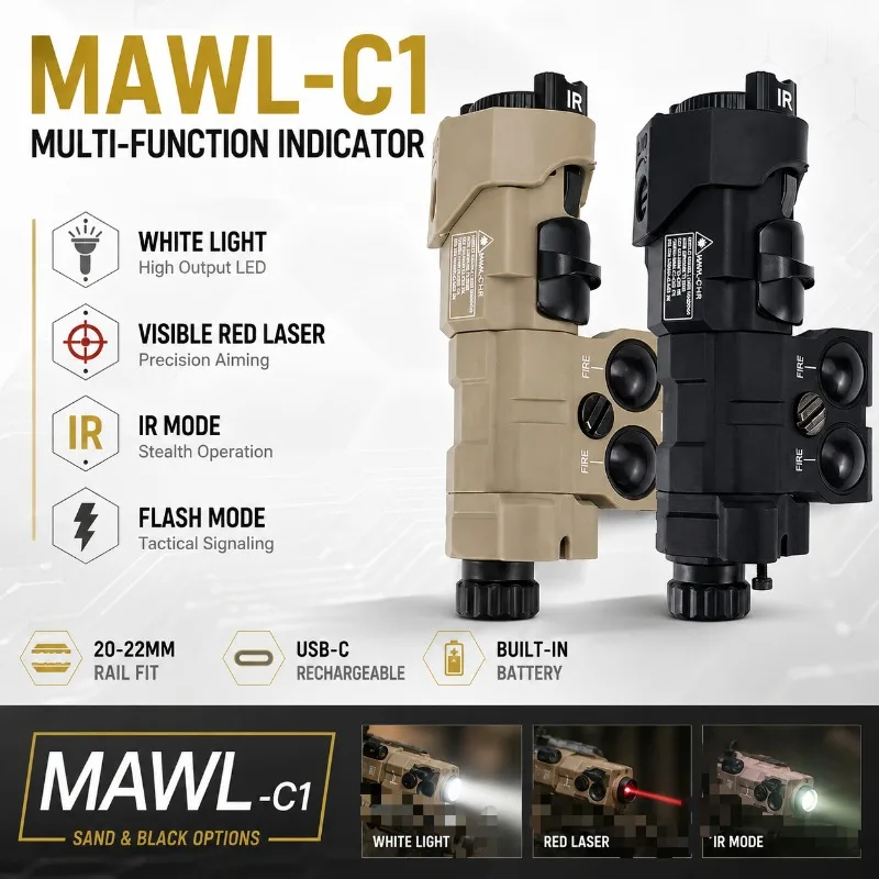 MAWL‑C1 Nylon Metal Multi‑Purpose Indicator Module Compatible with 20‑22mm Standard Rail Mount Base
