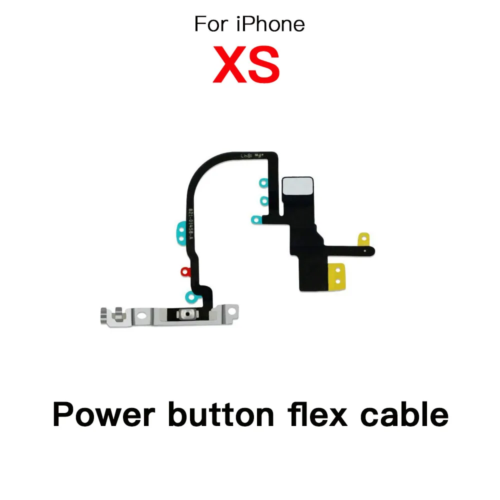 เปิดปิด Flex สําหรับ iPhone X XR XS Max Volume Up Down ด้านข้างปุ่ม Ribbon Flex Cable โลหะ