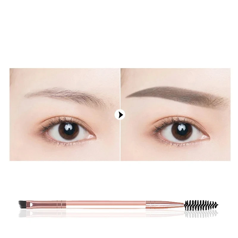 50 Stück individuelles Logo Großhandel Dual Heads Augenbrauenpinsel Wimpern Mascara Pinsel Double End Make-up Pinsel Private Label