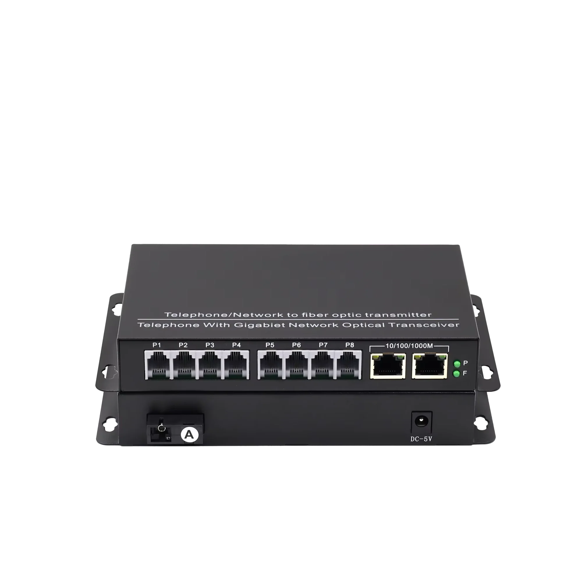 hit productFactory 1-8 Port FXS/FXO Analog Telephone + 1-2 Port Gigabit Ethernet Fiber Optic Multiplexer 1000Mbps Data Over Fibe
