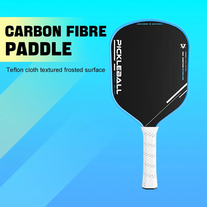 ATNEW 16MM Thermoformed Carbon Fiber Pickleball Paddle, Matte Cloth Teflon Training Racket