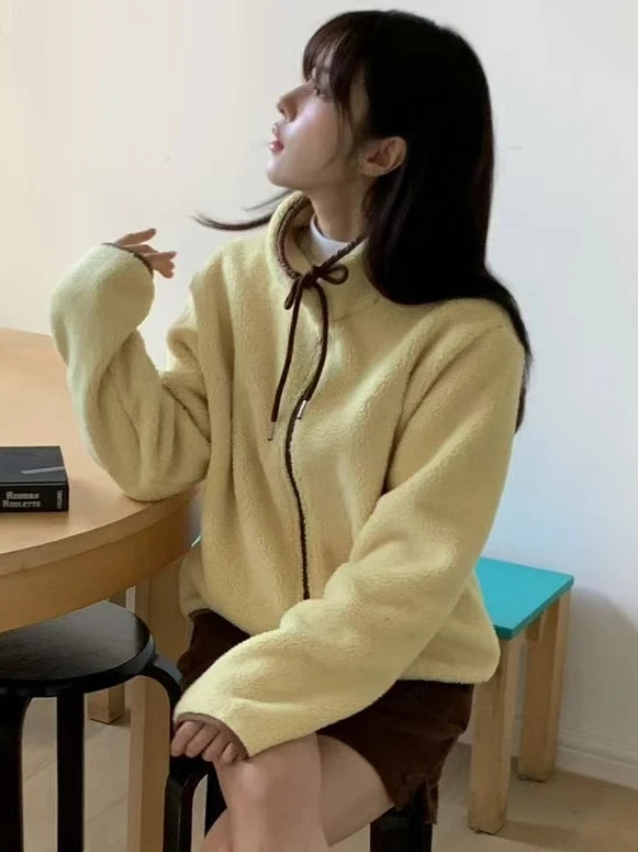 Invierno suave y acogedor sudadera de mujer Jaet pajarita cuello alto cálido suave Sle señoras Faion Fce Jersey abrigo