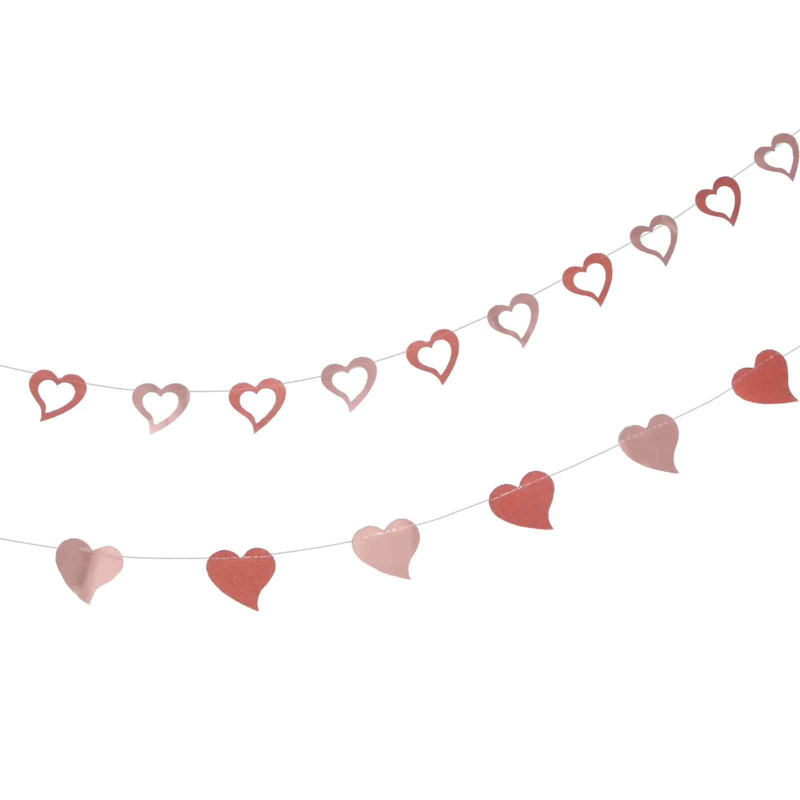 

Набор из 2 баннеров-гирлянд в форме сердец для романтического декора внутри и снаружи помещений: для стен, окон, ветвей деревьев, подвесных украшений для вечеринок, создания теплой атмосферы