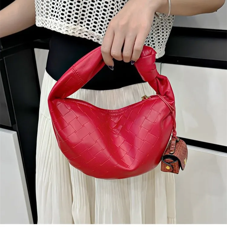 Najnowsze w 2025 roku! Torebka Premium z Miękkiej Skóry w Kształcie Pierogów, Styl Półksiężyca, Damska Torba na Ramię/Torba Przez Ramię, Modna i Niszowa