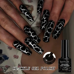 LILYCUTE Crackle Gel Nail Polish Cracking Reflective Glitter Nail Gel Quick Dry Semi Permanent Soak Off Nail Art Base Top Coat