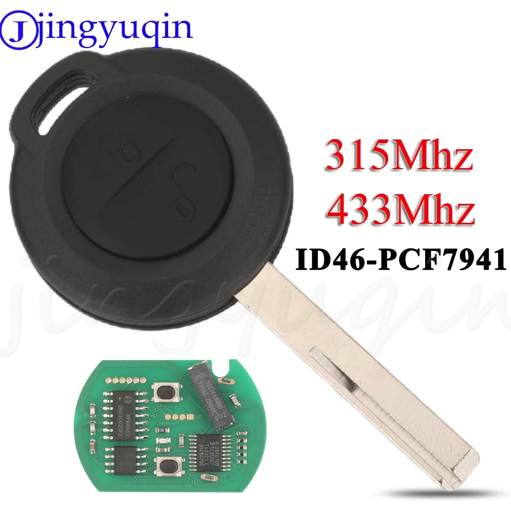JYQ 2Buttons Remote Smart Car Key 315/433MHz ID46 PCF7941 For Mitsubishi Colt 2002-2012 Cabriolet 2006-2008 HU56 Blade