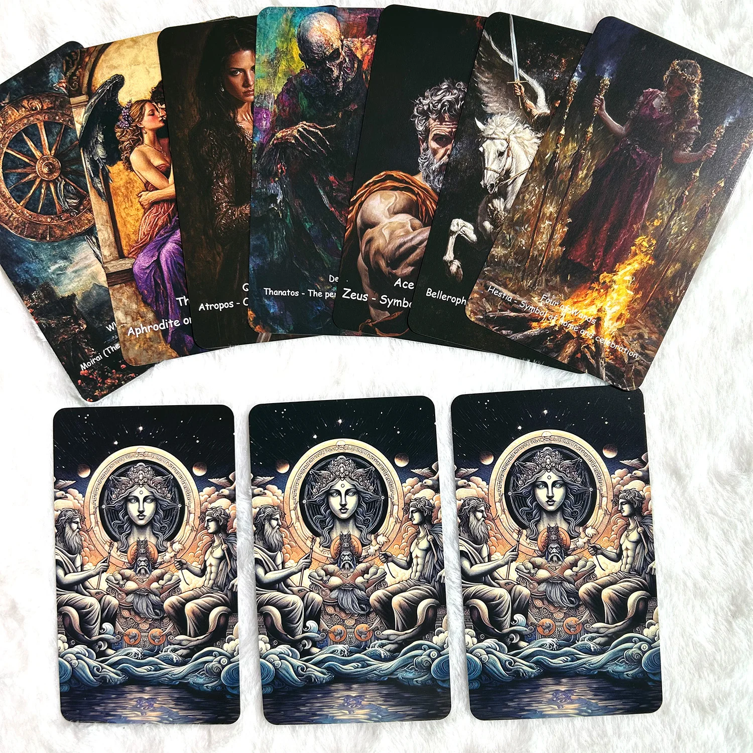 78PCS 70*120 มม.Tarot เทพนิยายกรีก Divination Rune เกมกระดานคลาสสิกนวัตกรรมธีมภาพประกอบคําสําคัญ