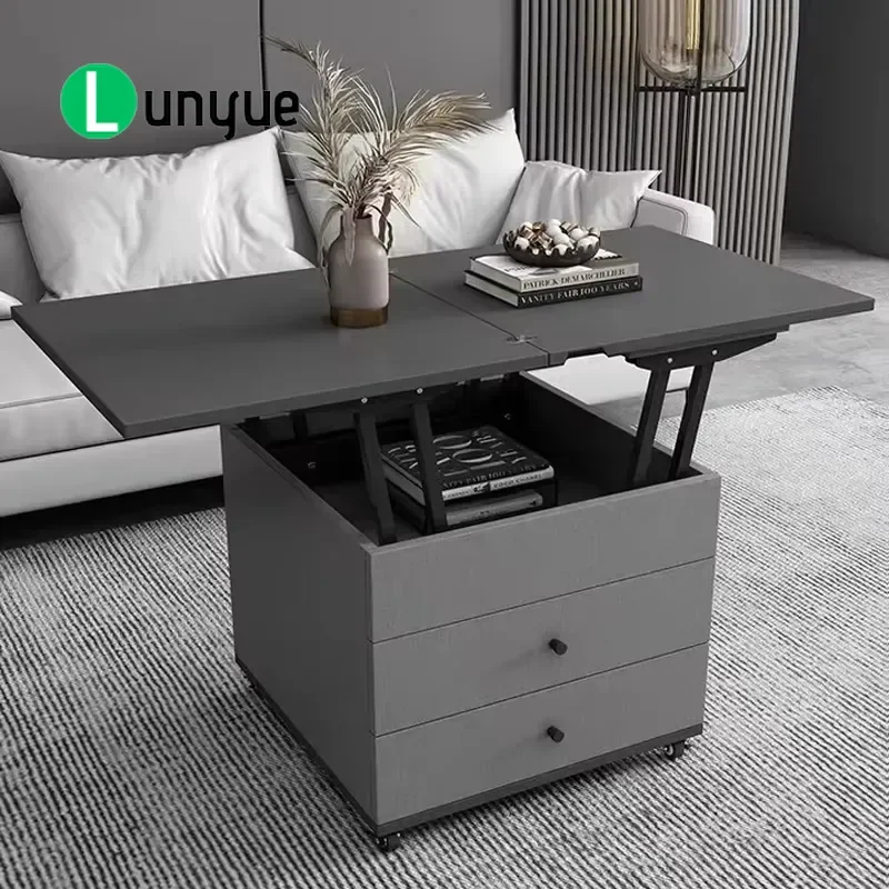Modern Wood Multifunction Adjustable Extendable Pop up Lift Top Center Coffee Table