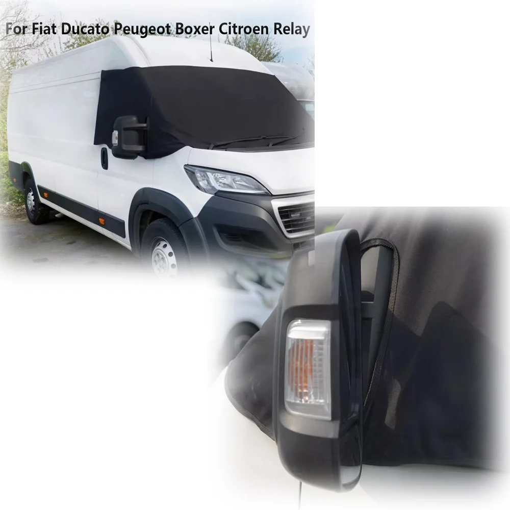 External Thermal Car Windscreen Cover Sunshade Blackout Blind for Fiat Ducato Peugeot Boxer Citroen Relay Motorhome Universal Fi