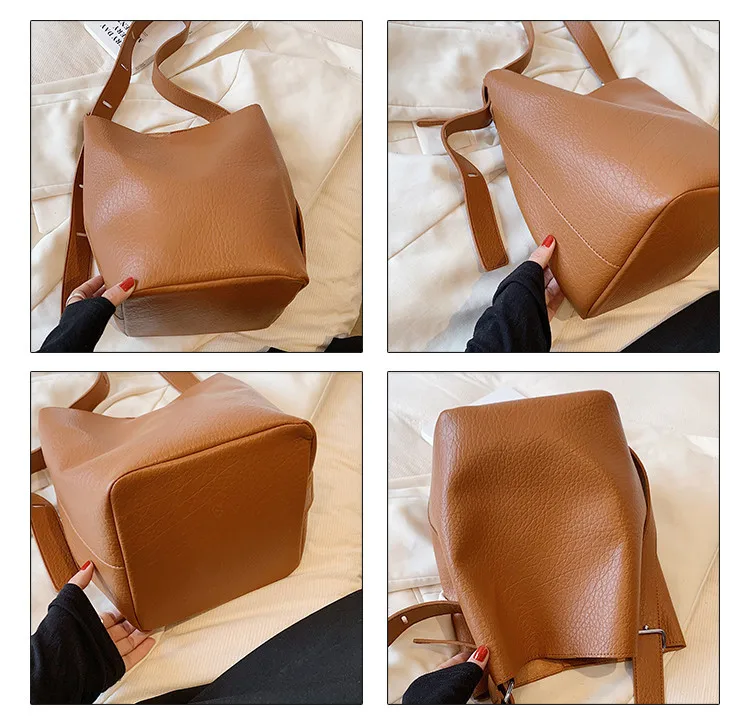 PU Leather Bucket Bags for Women shoulder messenger Bag Trend purse and Handbags Travel Lady Designer Brand Female Hand Bag bols