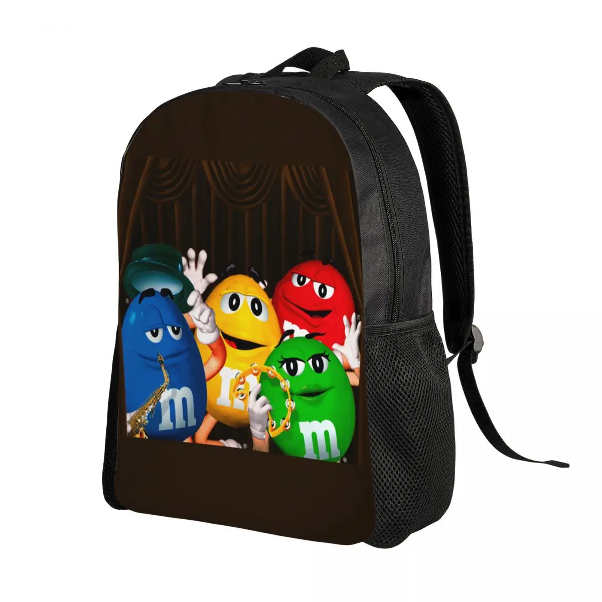 Funny Double M-M Backpacks for Women Men School College Student Bookbag Fits 15 Inch Laptop Chocolate Candy Bags