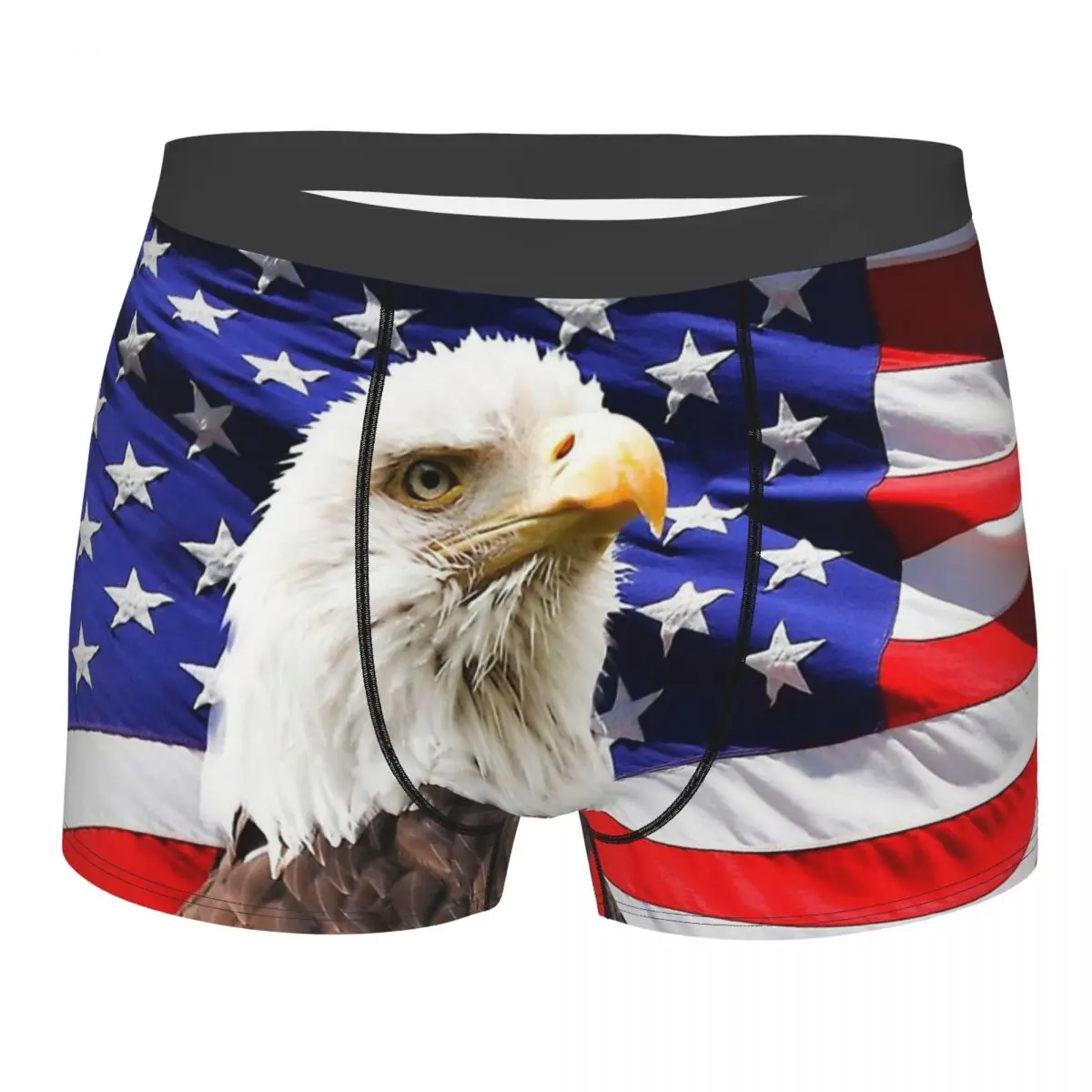 Calzoncillos de águila calva americana con bandera nacional para hombre, ropa interior transpirable, pantalones cortos ventilados, Bóxer