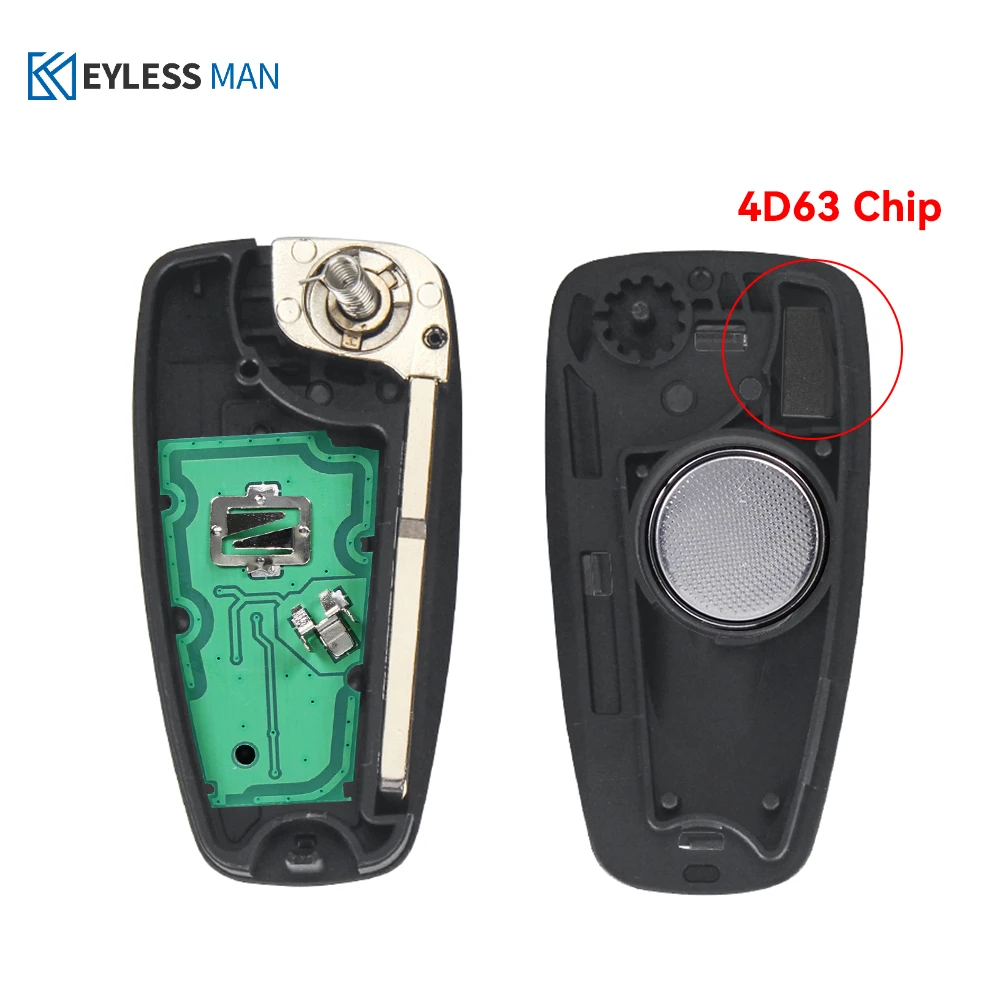 Flip Remote Car Key Fob For Ford Ranger 2011-2015 2008-2012 BT50 2011-2015  434MHz FSK 4D63 chip5WK50165