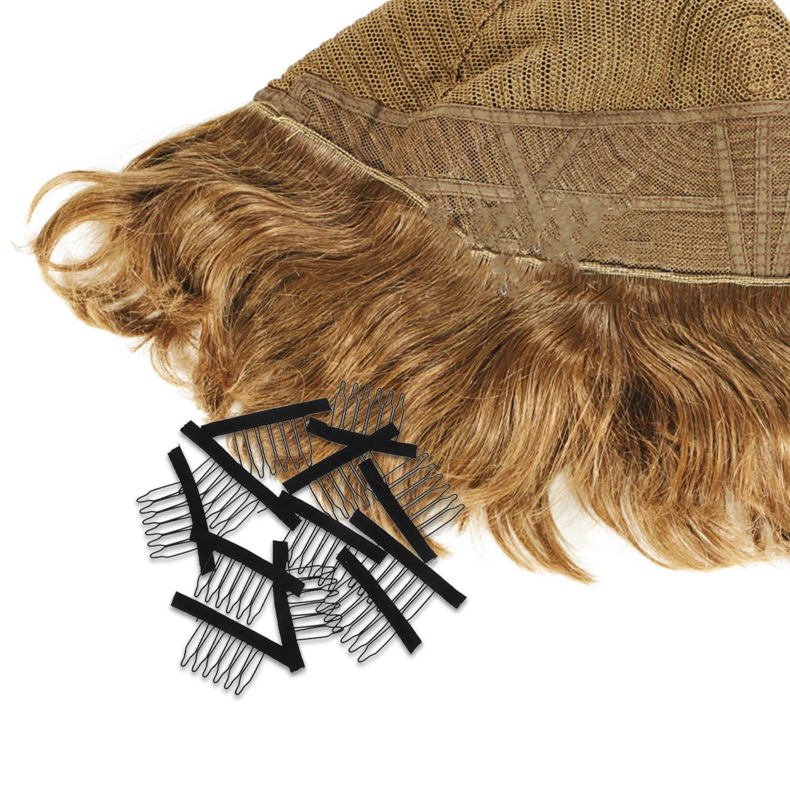 

Набор из 12 черных стальных заколок-гребней с 6 зубцами для крепления париков и накладных волос, пришивные, для надежной фиксации