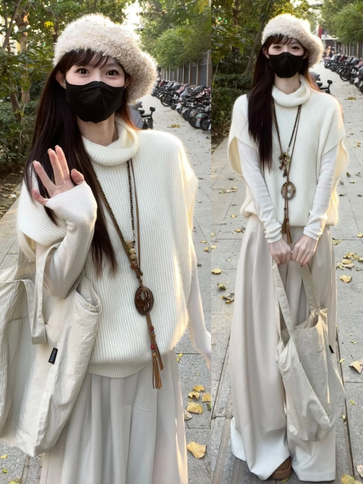 

Soft Cozy High Collar Svel Knitted Sweater Vest for Women Autumn Winter Warm Outerwear Sweet Youthful Top