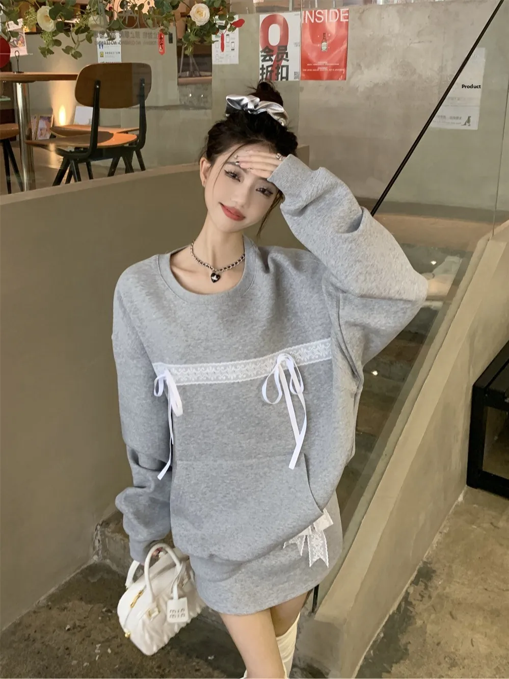 

Повседневная спортивная одежда, комплект с капюшоном, женская круглая юбка Ne ort, комплект из двух предметов с высокой талией, Новое поступление, весна-осень Faion