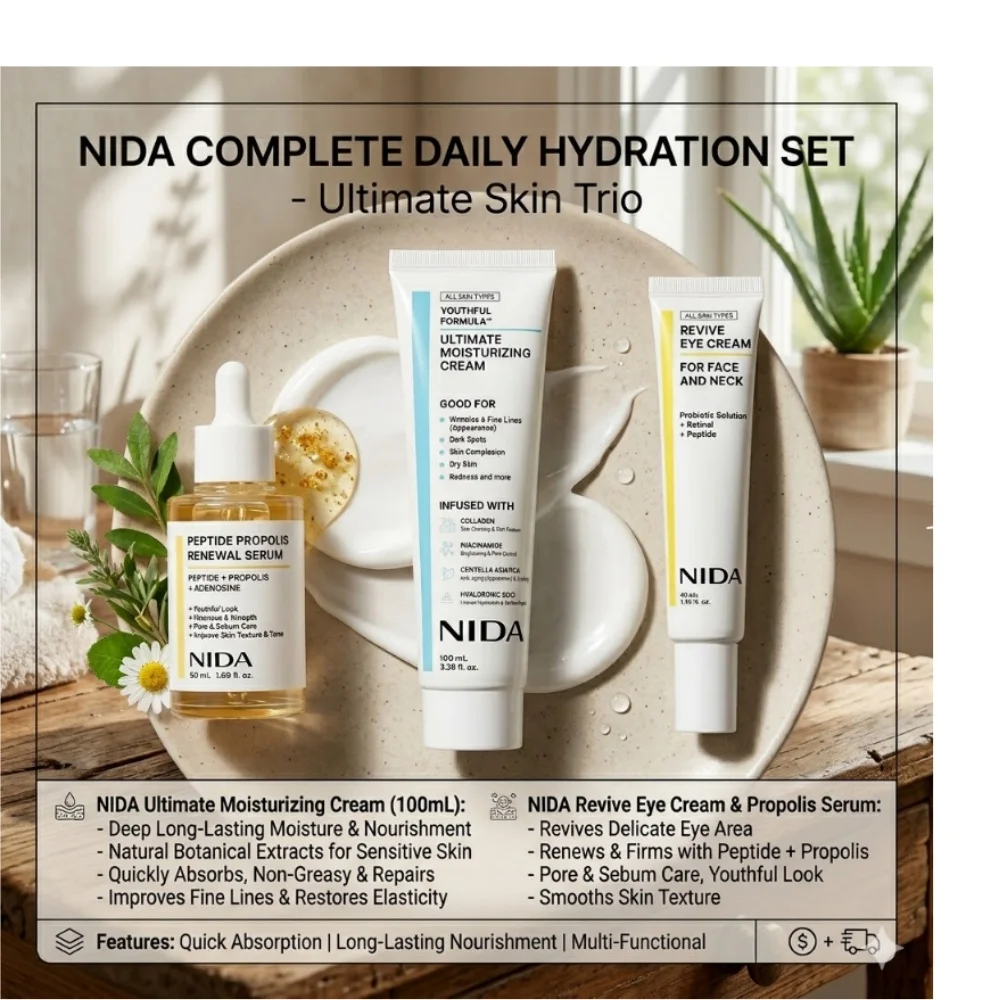 Moisturizing Cream + Eye Cream Essence, Natural Plant Extract, Long-lasting Hydration & Anti-aging Firming Skin Care