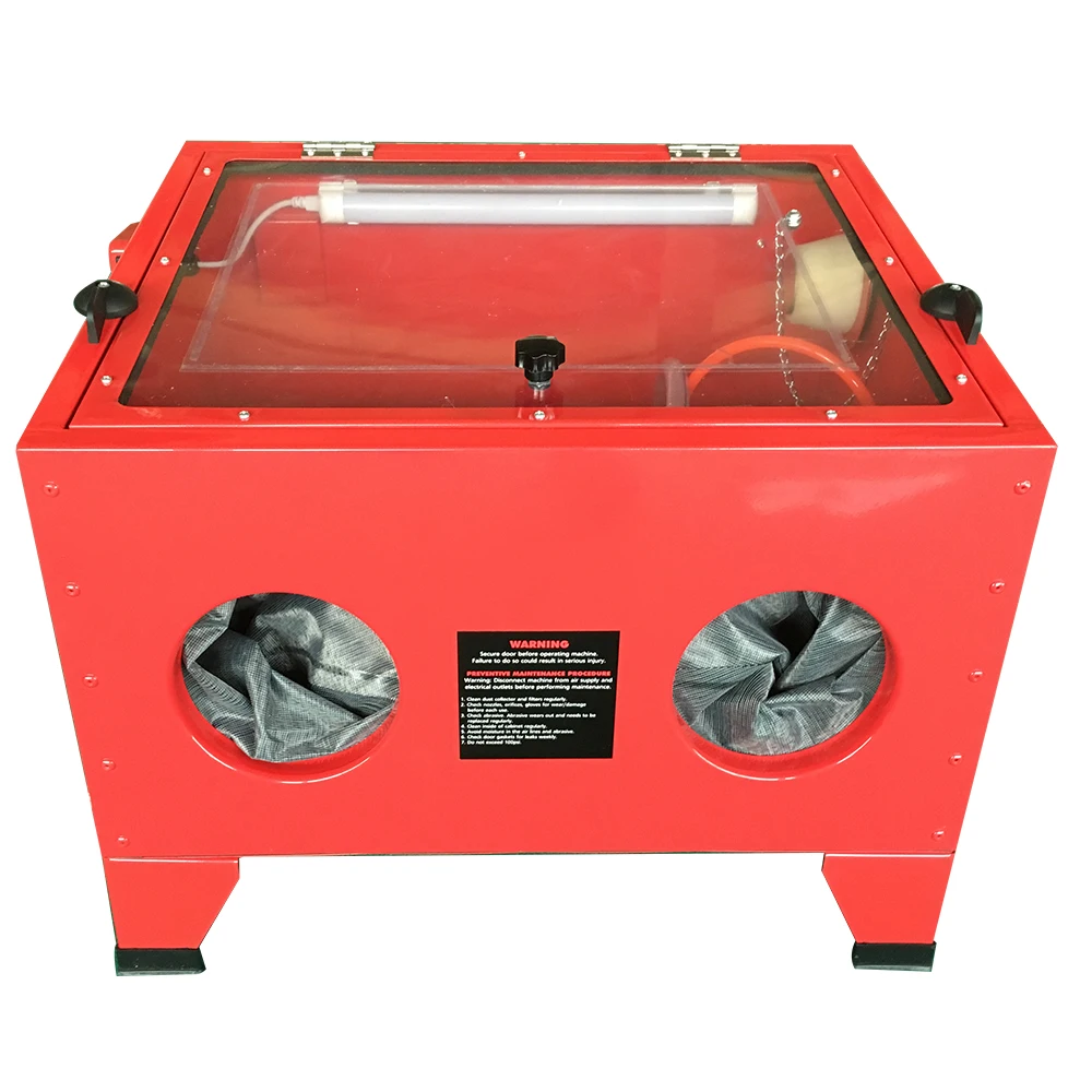 25 Gallon Bench Top Air Sandblasting Cabinet Sandblaster Blast Large Cabinet Red