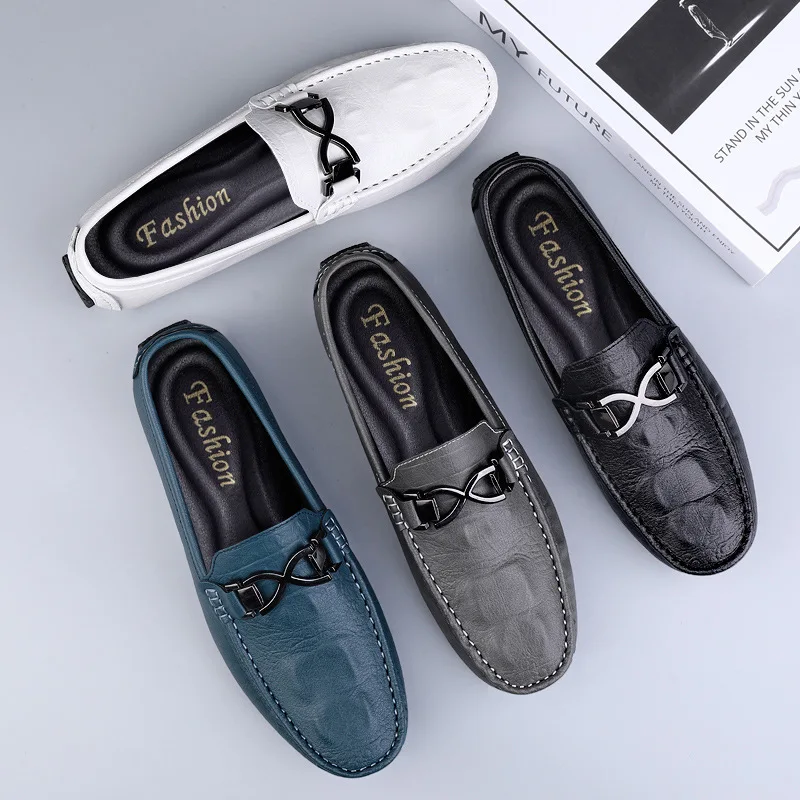 

Высококачественные кожаные мужские повседневные туфли, дизайнерские мокасины, дышащие итальянские туфли без шнурков для вождения, Chaussure Homme