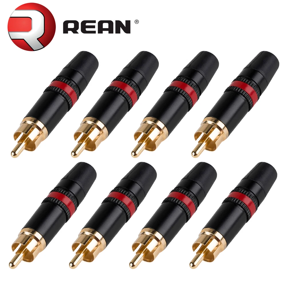 Wtyk RCA Neutrik Rean NYS373-2 NYS373-9, czarna obudowa, pozłacane styki, profesjonalny wtyk audio HIFI do kabli, wzmacniaczy DIY — zdjęcie produktu 2