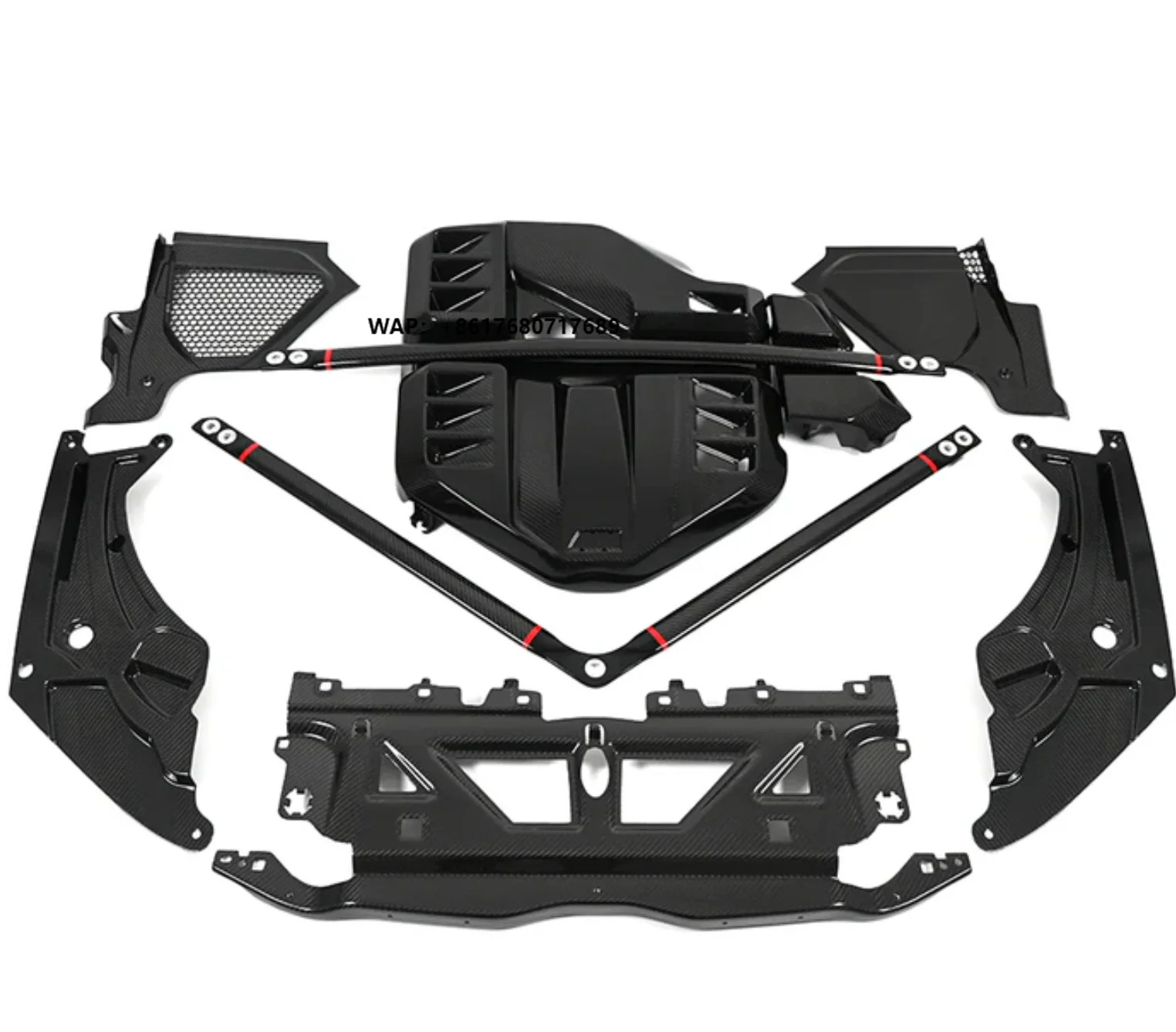 Dry Carbon Fiber Engine Bay Cover for  M4 M3 G80 G82 2021+ Car Water Cooling Shroud Slam Panel Cover Interior Trims Parts