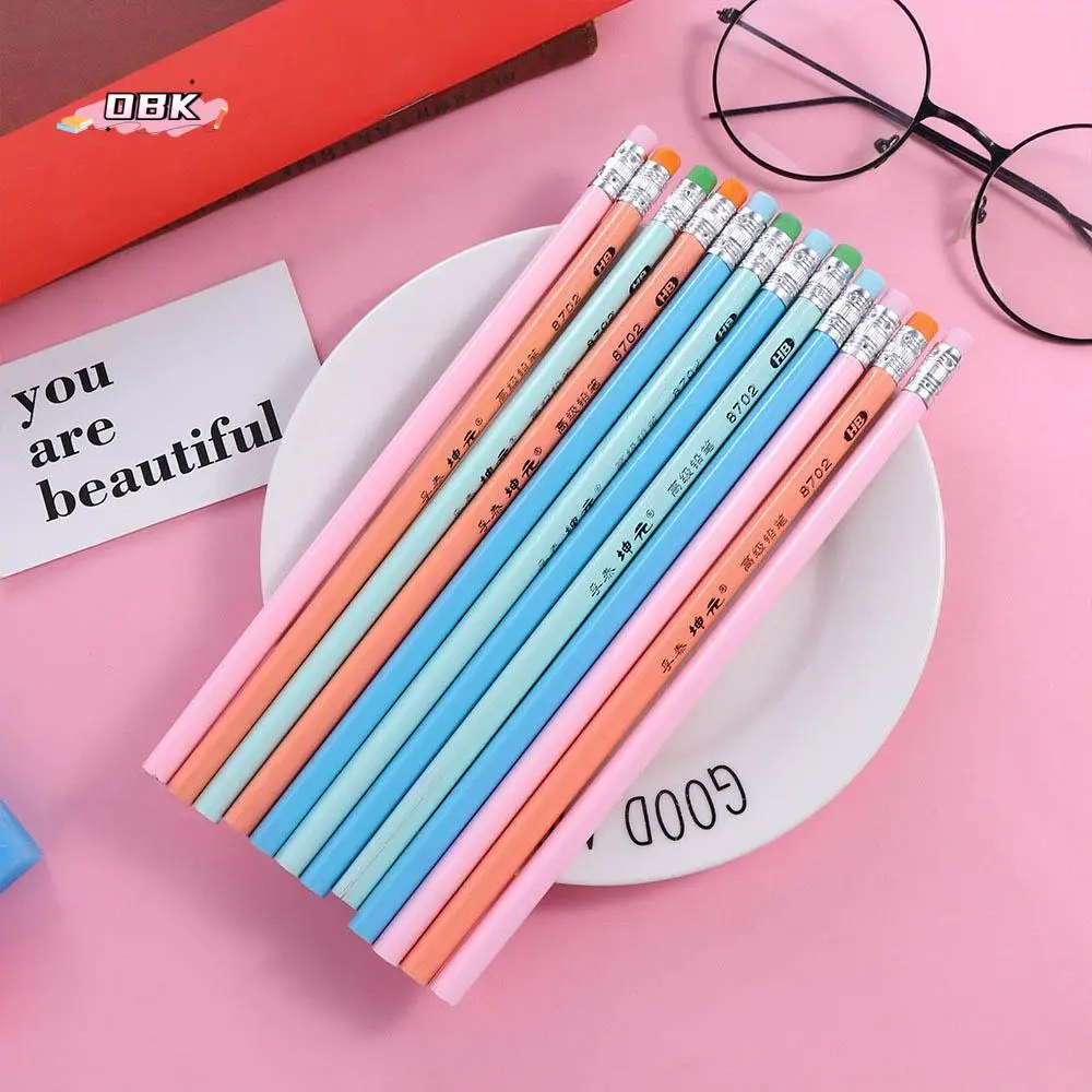 

3Pcs Creative Office Children's Macaron Color Drawing Student Prize Student Pencil Pencil HB Pencil Kids Pencil