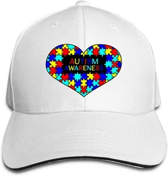 Unisex Love Heart Autism Awareness Baseball Cap Adjustable Hat Sandwich Cap Hip Hop Hats
