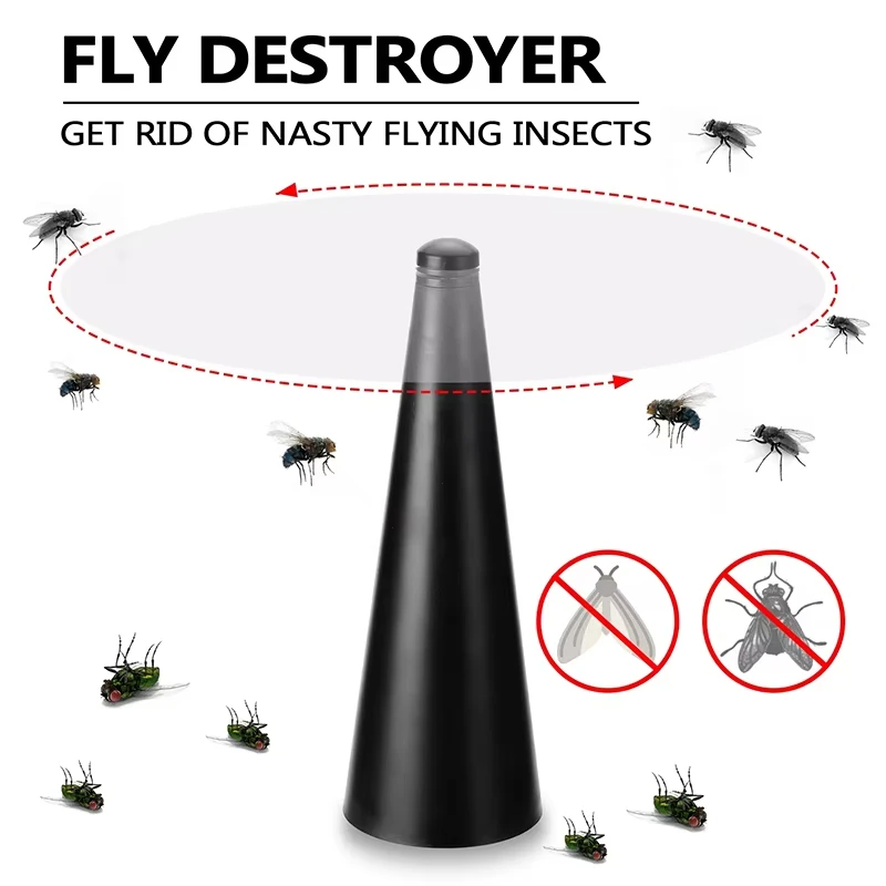 1/3 Pack Fly Fans for Tables Fly Swatter for Indoors USB/Battery Powered Tabletop Fly Killer for Kitchen Food Safety Device