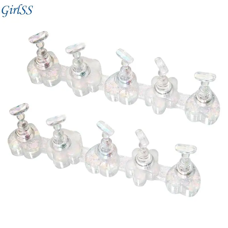 2 Units Display System Stackable Design ABS Material Manicure Training Equipment for Salons T4MB