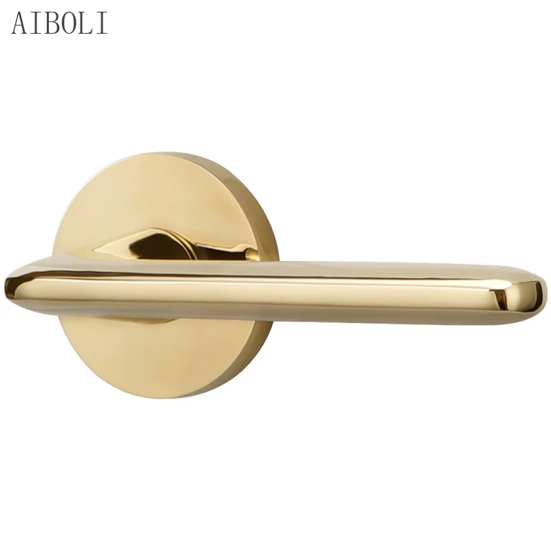 Bathroom Door Lock Indoor Bathroom Toilet Single Tongue Wooden Door Lock Gold Mute Keyless Ball Three Bar Lock