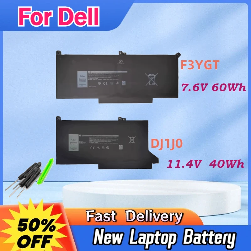 

F3YGT DJ1J0 Laptop Battery For Dell Battery Latitude 7480 12 13 7000 7280 7290 E7280 E7290 E7380 E7390 7000 7380 7390 7490 2X39G