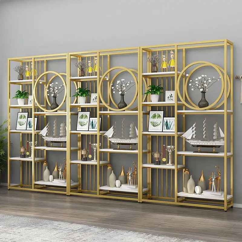 

Wrought iron hollow partition new shelf entrance screen bookshelf office decorative cabinet floor-to-ceiling multi-layer display