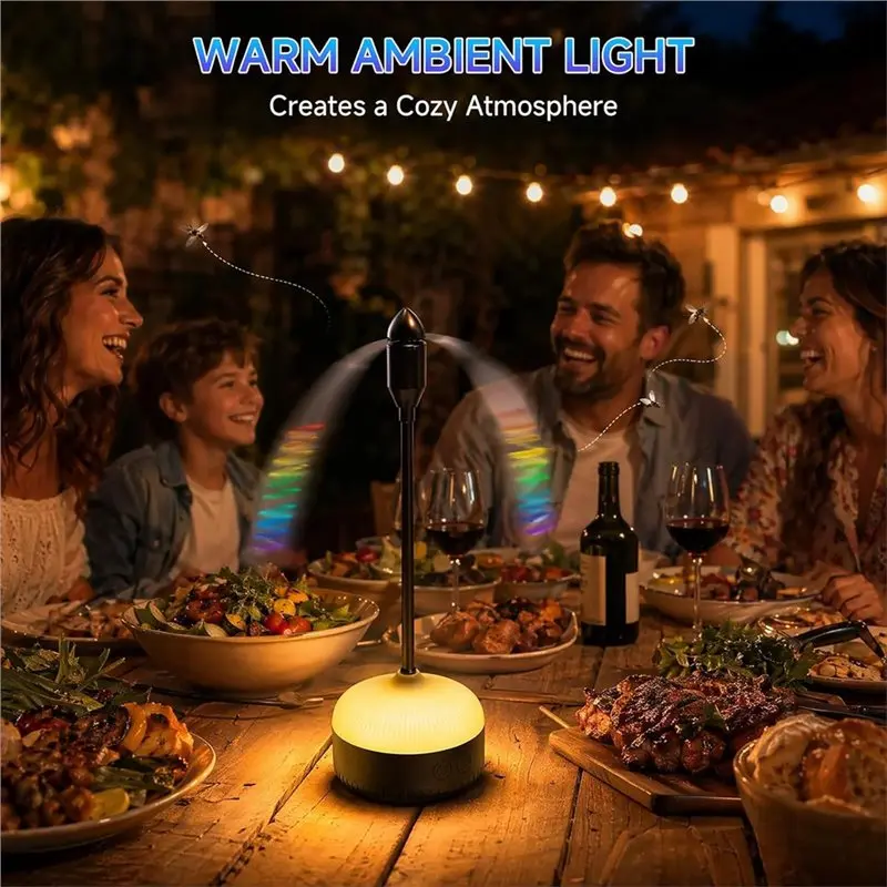 【THANKSGIVING DAY】Ideal For Kitchen Camping Patio Fly Winder For Tables 4Pcs Warm White LED/Soft Leaves Rechargeable Fly Repelle