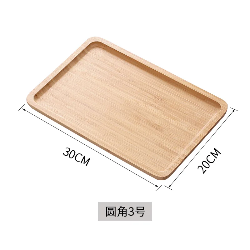 Bamboo Tray Rectangular Tea Tray Bamboo Saucer Hotel Dinner Plate Storage Tray Tableware Set Bread Dinner Plate Home Decor