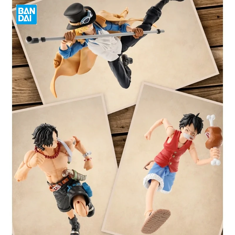 

In Stock Bandai S.H.Figuarts SHF ONE PIECE PORTGAS.D.ACE SABO Luffy Model Kit Anime Action Figures Model Toys Collection Gifts