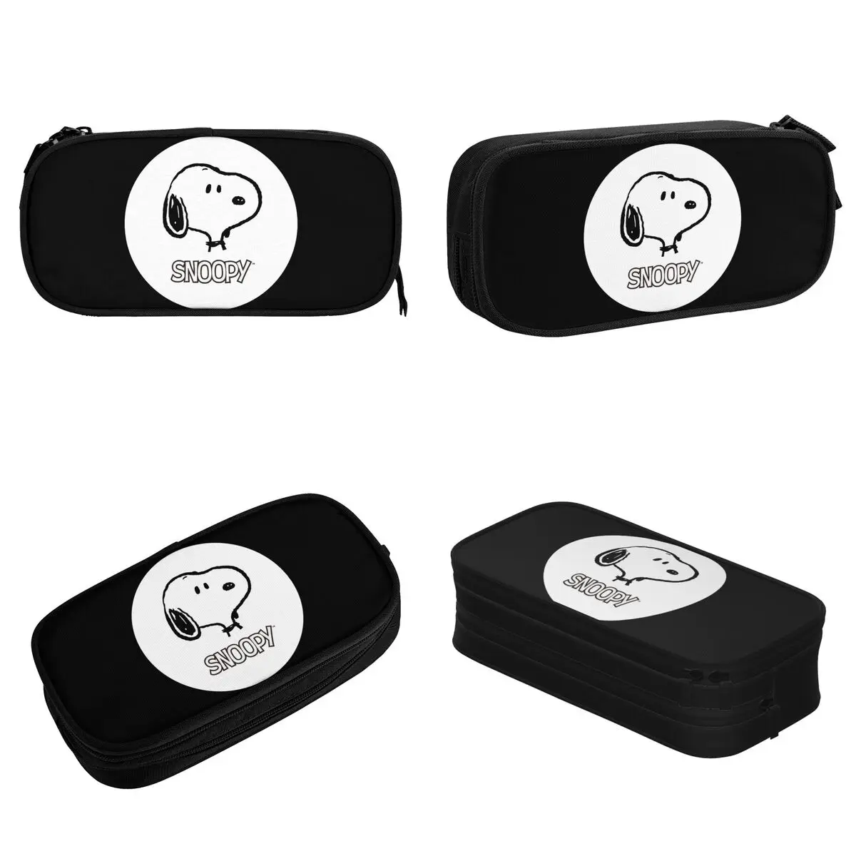 Large-capacity Pen Box Snoopy Logo Peanuts Comic Characters School Accessories Double Layer Pen Case Make Up Bag Amazing Gift