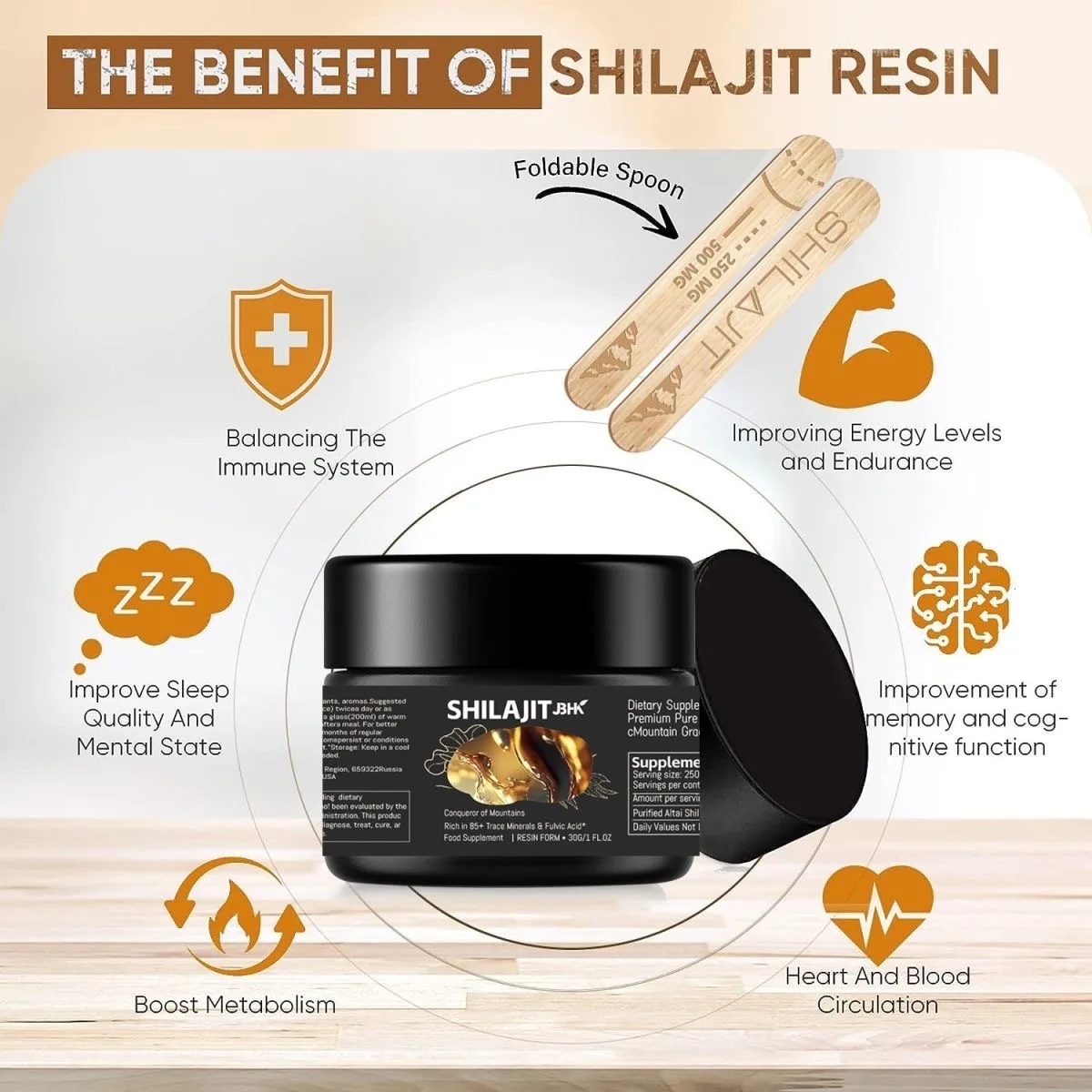 100% High Purity Pure Himalayan Shilajit Resin Shilajit Paste Support Immune Health, Energy & Metabolism Overall Physical Health