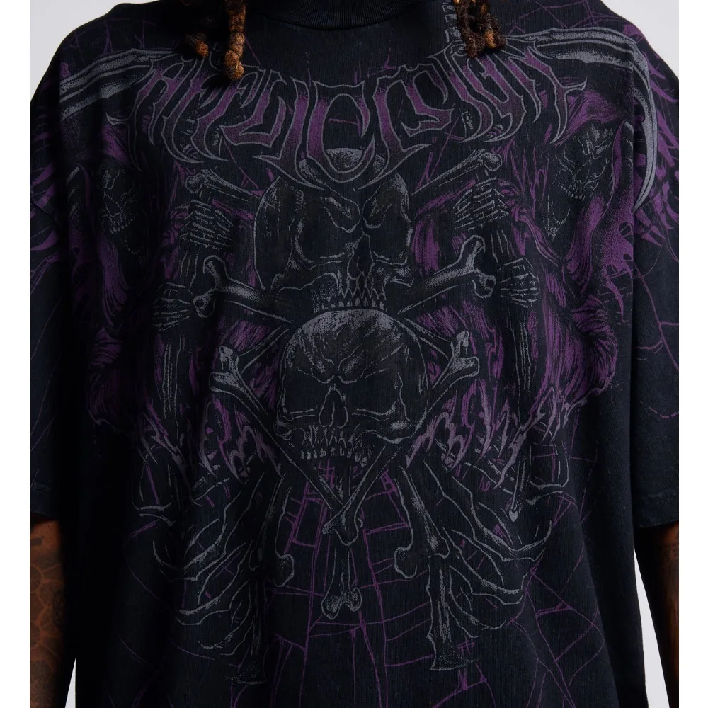Casual Men's Outdoor Sports Short Sleeved Shirt, Y2K Dark Gothic T-shirt, Men's T-shirt, Cheap Clothes, Street Trend, Devil