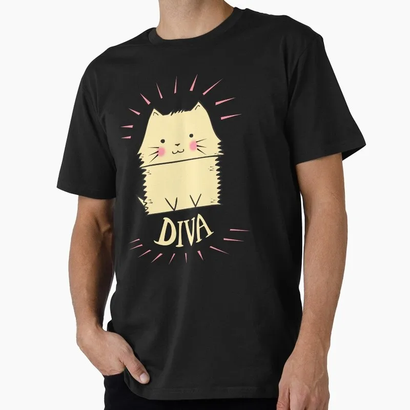 Cute cat Funny Gift T-shirt Men's Short Sleeve Graphic Clothes 100% Cotton Printed Unisex Tee All Size Tops S-6XL