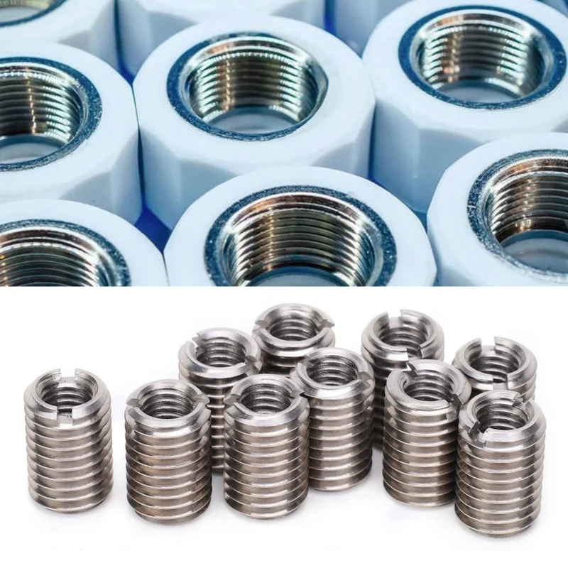 

10Pcs Reducer Nut Stainless Steel Repair Sleeve M8 Female And M12 Male Thread Conversion