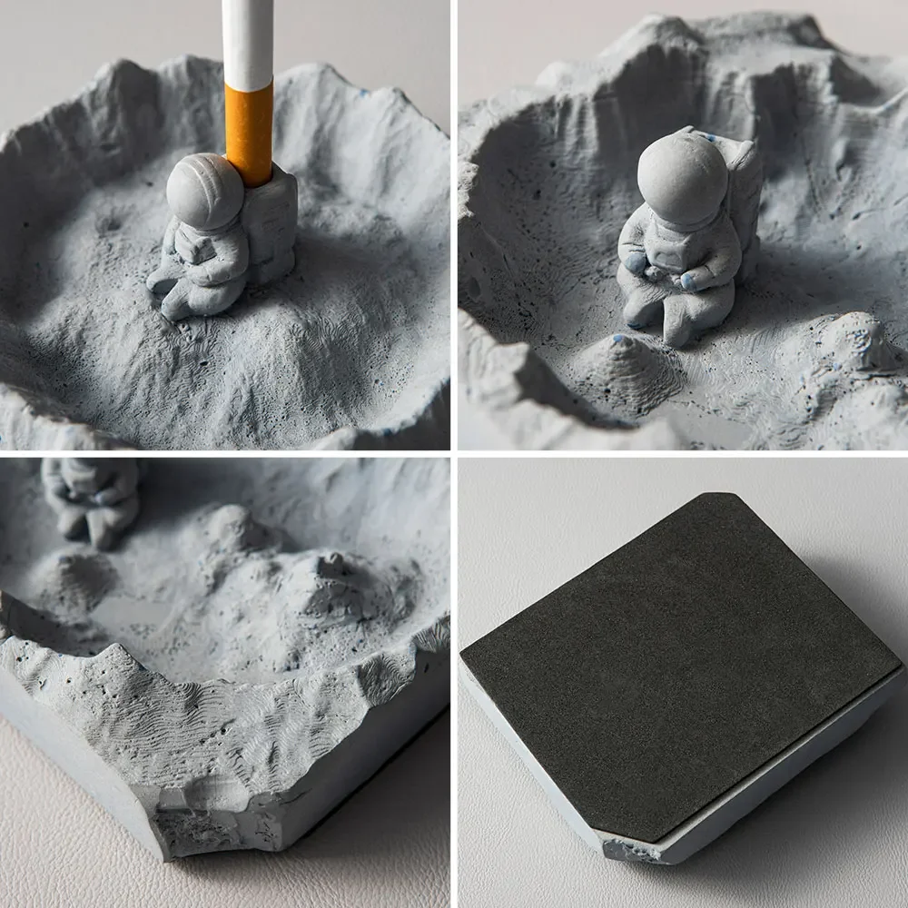 Creative Lunar Surface Ash Tray Home Decor Art Design Crafts Office Table Ornament Accessories Office Desk Decor Ashtray