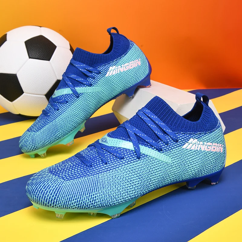 Homens relvado sapatos de futebol chuteiras botas de futebol profissional malha respirável juventude anti skid masculino tênis sociedade chuteira