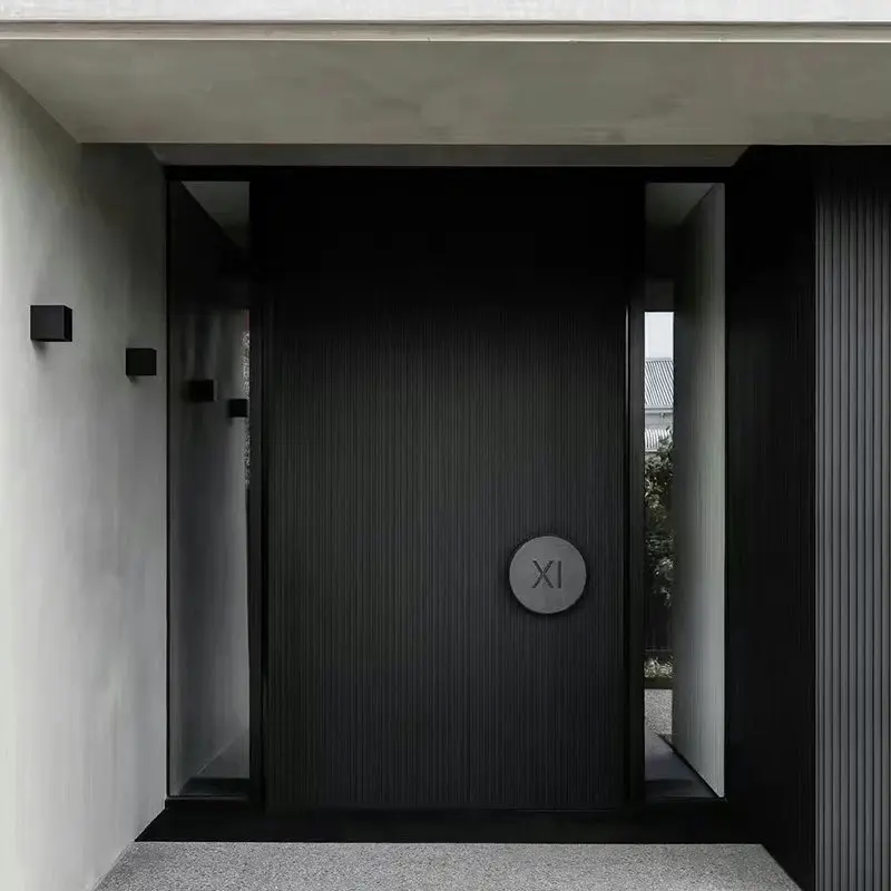 

Изготовленная на заказ дверь из литого алюминия с прецизионной резьбой, минималистичная современная стеклянная входная дверь с ноткой роскоши