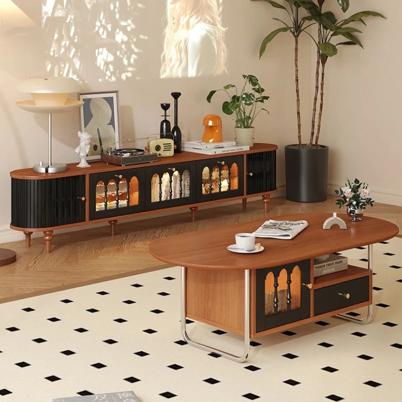 

240Cm Organizer High Tv Table Light Storage Simple Black Nordic Modern Tv Stand Living Room Luxury Fernsehen Tisch Furniture