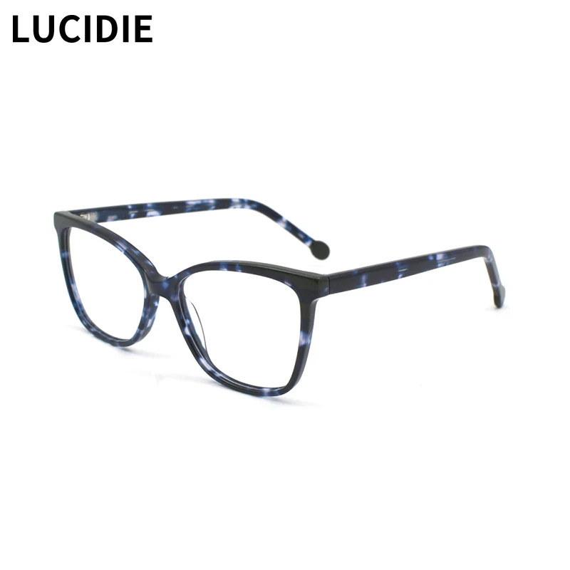 LUCIDIE Cateye Vintage Eyeglasses Acetate Frame Women Glasses Men's Goggles Clear Luxury Trendy Optical Brand Spectacles HG8704