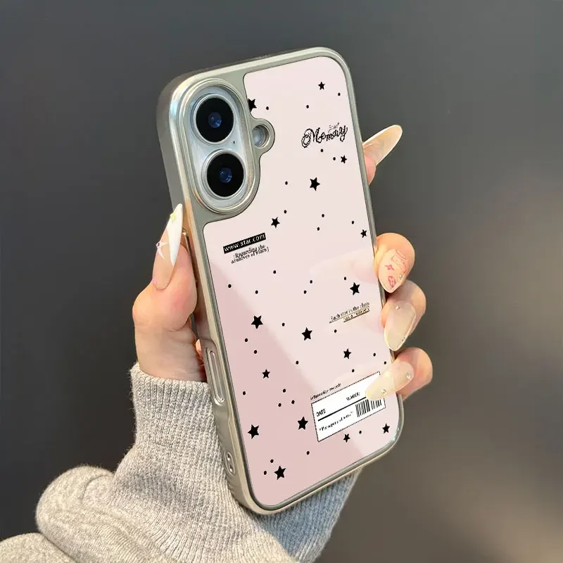 حافظة هاتف على شكل نجمة وردية لهاتف آيفون 11/12/13/14/15/16/17 Pro Max AIR PLUS حافظة هاتف إيبوكسي من مادة البولي يوريثان المضادة للسقوط #1